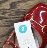 A New Day Womens Lucky Square Toe Mary Jane Heel Block 94305221 Red 8M