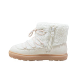Cat & Jack Toddler Girls Jodi Zipper Shearling Style Boots Cream Off White 5T