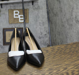 On 34th Womens Jeules Pointed-Toe Slip On Pumps 10018690100 Black Leather 9M