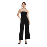 A New Day Strapless Smocked Bandeau Jumpsuit with Pockets 93534280 Black M