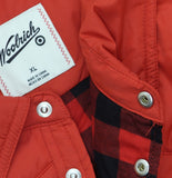 Woolrich X TGT Buffalo Check Lined Quilted Snap-Front Western Shacket Red XL
