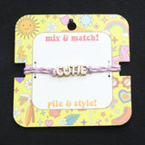 Unique Designs Paracord "Cutie" Mix & Match Bracelets Pink Multi / Gold