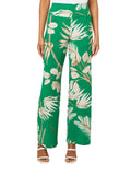 Anne Klein High-Rise Wide-Leg Pull-On Palazzo Pant Tropical Green Multi 2XL