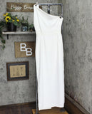 Alexia Admor Women's Alessi One Shoulder Draped Maxi Dress D3887 White 12