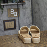 JBU By Jambu Casual Fashion Slip On Wedge Sandal Cream / Champagne Brown 9M