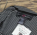Polly & Esther Juniors Striped Scoop-Neck Skimmer T-Shirt Black Stripe S
