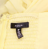 Aqua Womens Applique Floral Off-the-Shoulder Midi Dress IDO14647 Butter yellow M