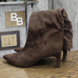 A New Day Mid-Calf Cone Heel Boots with Memory Foam Insole 94568896 Brown 11M