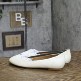 Journee Collection Comfort Sole Faux Leather Round Toe Flats KAVN White 7.5M