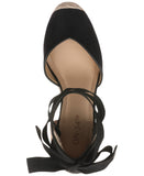 On 34th Melindaa Platform Espadrille Pump Wedge Ankle Wrap Sandals Black 6M