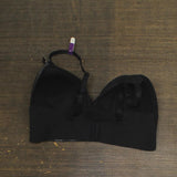 Maidenform Womens Lace Trim Triangle Rib Bralette Black 2XL