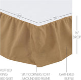 VHC Brands Burlap Ruffled King Bed Skirt 29598 Beige Brown King