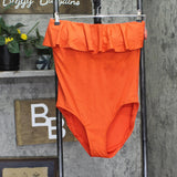 Kate Spade New York Ruffle Underwire One Piece Swimsuit S8C324 Orange XL