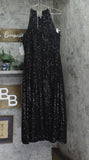Kensie Womens Sequined Midi Dress Cold Shoulder Gown KDTP3129 Black 12