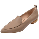 Journee Collection Womens Faux Wood Block Heel Maggs Loafers Taupe Brown 7.5M