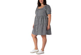 Black Tape Womens Trendy Plus Size Button Front Trapeze Dress Black / White X