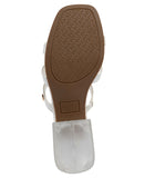 Jones New York Strappy Block Heel Slide Sandal Open Toe JNY-UNIKA White 8M