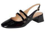 COACH Womens Winley Slingback Mary Jane Flats CAS42 Patent Leather Black 7B