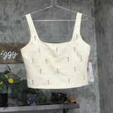 Aqua Woven Jeweled Satin Top IBO26962 Yellow M