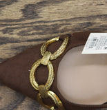 A New Day Tabitha Oversized Chain Slingback Kitten Heels 94305246 Brown 7.5M