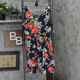 Crystal Doll Juniors Floral Skater Fit & Flare Dress 2682475 Navy Blue S