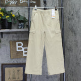 Kids Headquarters Girls Cargo French Terry Sweatpants Khaki Brown 6X