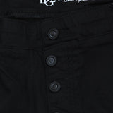 DG2 Womens Embroidered Pull-On Exposed Button Jean 720447 Black 1x