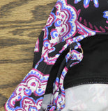 Swim Solutions Crossover Tankini Swim Top Dancing Paisley Black Multi 8