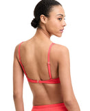 Michael Michael Kors Ribbed Hardware V-Neck Bikini Top Sangria Red Orange M