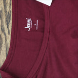Jenni Womens Crewneck Pajama Sleep Shirt Top 100164261MS Red Wine L
