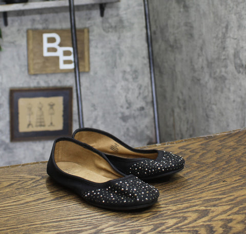 Style And Co. Womens Angelyn Rhinestone Flats 88527671 Black 5.5M