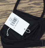 Solid & Striped Eva Bikini Top Cloud Terry Underwire Swim Top Noir Black M
