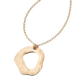 Universal Thread Nickel Free Organic Ring Pendant Necklace Gold Yellow 32" + 3"