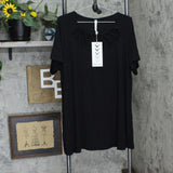 White Mark Womens Plus Size Crisscross Cutout Short Sleeve Top PS1313