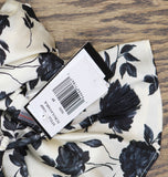Taylor Womens Petite Floral-Print Ruffled-Hem Dress 4160P Ecru Black Multi 8P