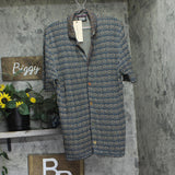 Scotch & Soda Mens Patterned Button Up Knit Camp Shirt Combo Brown M