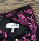 Siena Womens Embroidered Mesh Sleeve Dress SATP1126 Fuchsia Pink / Black 12