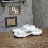 Clarks Women Breeze Reyna Cloudsteppers Thong Sandals 26181818 Silver Gray 5M
