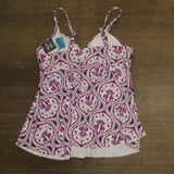 Swim Solutions Tiletale V-Neck Tankini Top 806834 Magenta Purple Multi 14