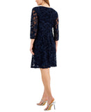 Connected Apparel Womens Crochet Soutache Jacket Dress TRF41094M1 Navy Blue 16