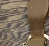 Bandolino Pennie Platform Block Heel Sandals BNPENNIE3 Platino Gold 6M