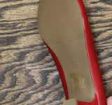 Journee Collection Luu Comfort Insole Round Toe Low Block Heel Pumps Red 7.5M