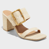 Universal Thread Women's Bristol Mule Heels 89530654 Beige Brown 9M