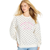Zoe+Liv Womens Paris Fleece Graphic Pullover Sweatshirt 94987245 White Multi 2XL