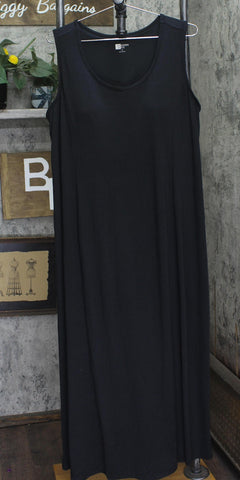 Modern Soul Soothing Knit Jersey Maxi Dress with Support Bra A686345 Black 1X
