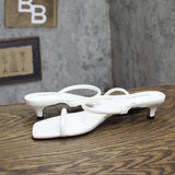 Calvin Klein Womens Opelle Heeled Sandal Kitten KCOPELLE2 White 7.5M