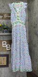 Bell Womens Annabelle Maxi Dress BELLSU25-1 Fuschia Print Blue S