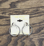 Ear Sense Textured Hoop Earrings with Knot Accent Silver Gray / Gold 1.25"