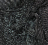 Kensie Metallic Crinkle Belted Ruffled Faux-Wrap Midi Dress Gunmetal Black 14