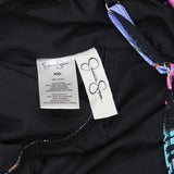 Jessica Simpson Womens Midweight Textured One Piece Swimsuit Palms Black 2XL
